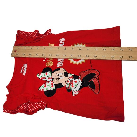 Disney Girls' 2-Piece Outfit Minnie Mouse Red Top & Ruffled Skirt Set Size 6 - Picture 8 of 11